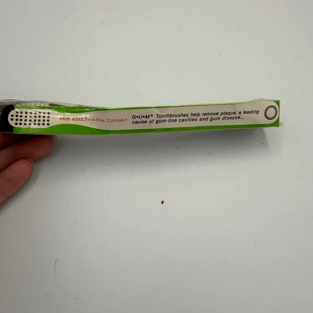 Vintage 70s 80s GUM Butler 409 Adult Compact Soft Toothbrush 4-Row Dome Trim New